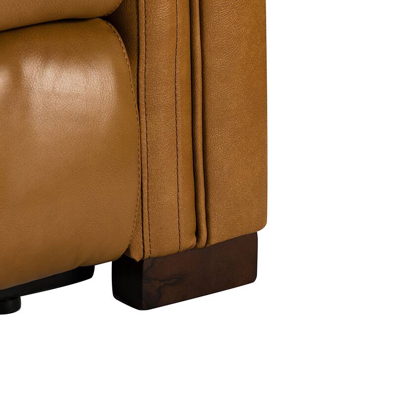 Alicia 34.65" Wide Contemporary Classic Genuine Leather Power Recliner With USB Port