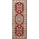 preview thumbnail 1 of 16, Traditional Geometric Oriental Kazak Wool Runner Rug Handmade Carpet - 1'11" x 5'11"