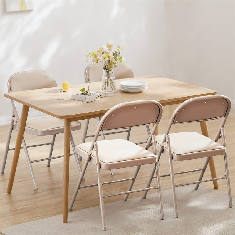 Folding Chairs with Padded Seats - PU Leather Foldable Chair for Home and Office, Indoor and Outdoor Events