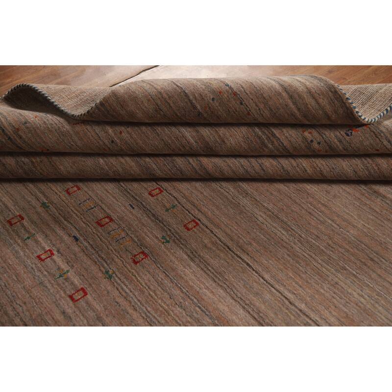 Hand Knotted Oriental 100% Wool Carpet Tribal Tribal Brown Gabbeh Area Rug - 11' 7'' X 9' 0''