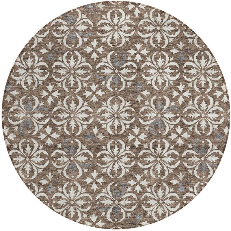 HomeRoots Floral Transitional Rectangle Outdoor Rug