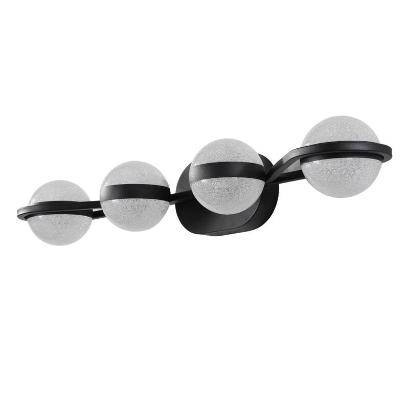 Minimalist Bathroom Vanity Light, LED 4 Bulb Frosted Glass Shades