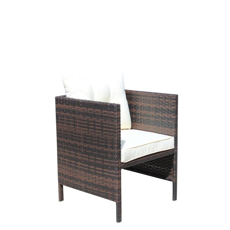 Patio Wicker Chairs with Cushions,Metal Frame and Legs