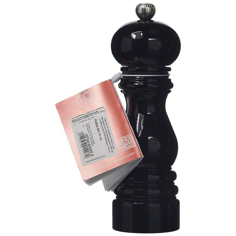 Peugeot Paris Classic Salt Mill, 7-Inch, Black Lacquer