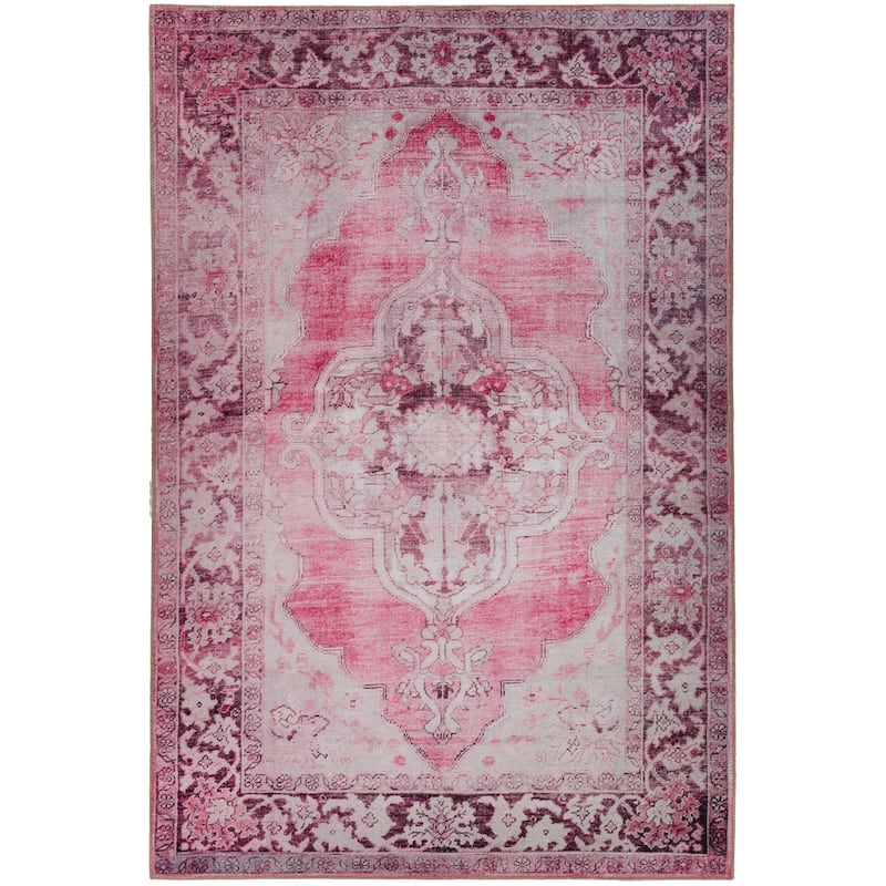 Addison Kensington Casual Medallion Non-skid Area Rug
