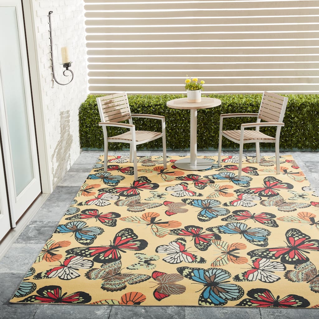 Nourison & Garden Butterfly Indoor/Outdoor Area Rug