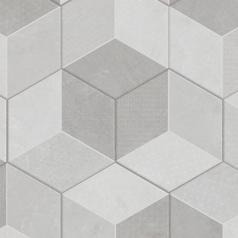 Merola Tile Panama Hex Diamond Deco 8-5/8" x 9-7/8" Porcelain Floor and Wall Tile