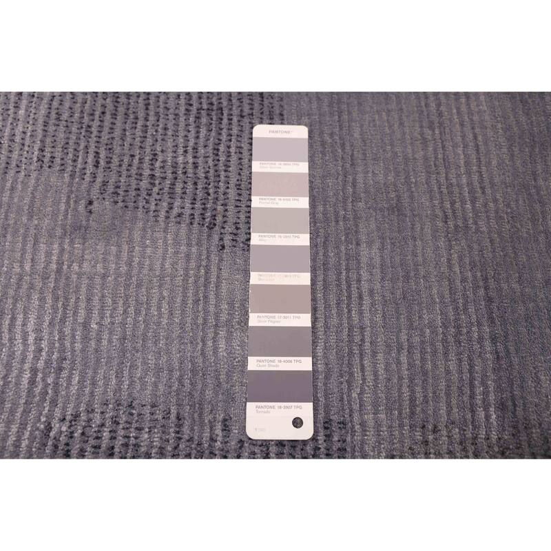 ECARPETGALLERY Hand Loomed Loreto Grey Viscose, Wool Rug - 5'3 x 7'4