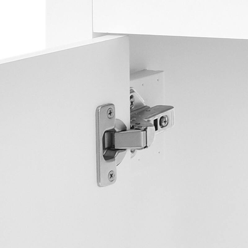 30'' Bathroom Vanity with Top Sink, Freestanding Vanity Set with Mirror Cabinet