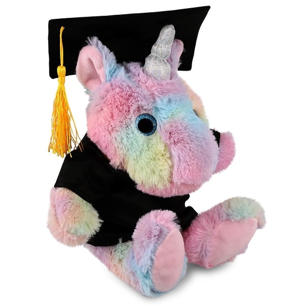 slide 2 of 6, DolliBu Rainbow Unicorn Graduation Plush Toy with Gown and Cap - 10 inches