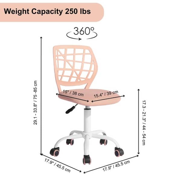 dimension image slide 6 of 14, Homy Casa Armless Office Task Chair