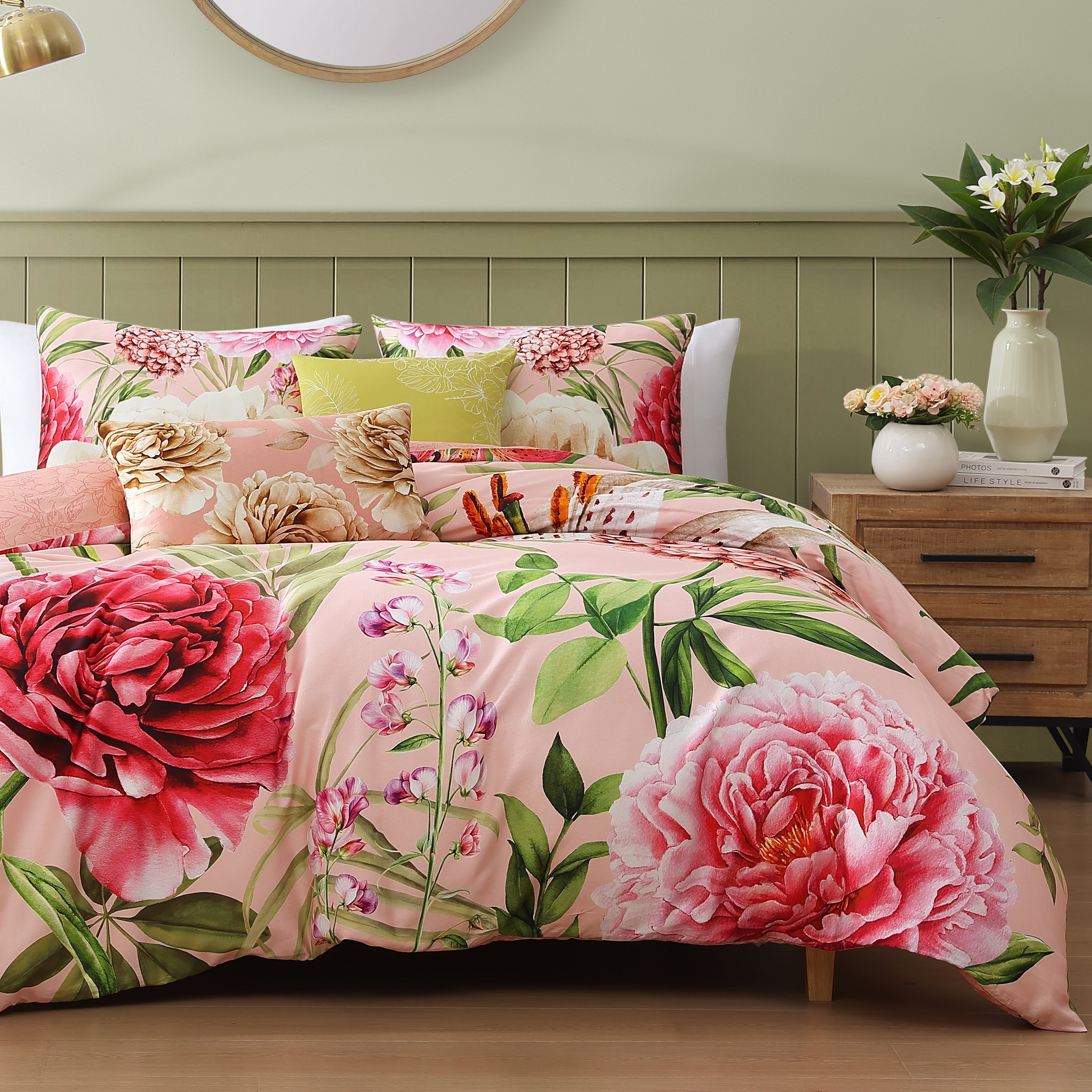 Bebejan Spring Forever 100% Cotton Sateen 5 Piece Reversible Comforter Set