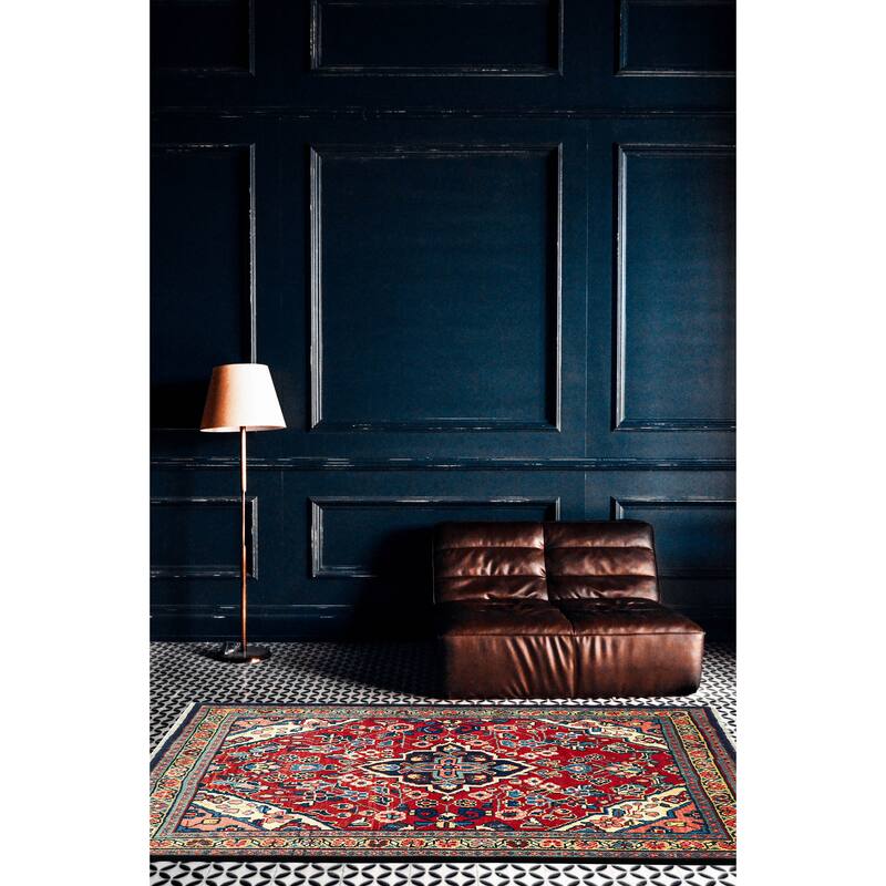 ECARPETGALLERY Hand-knotted Andelz Red Wool Rug - 3'5 x 4'10