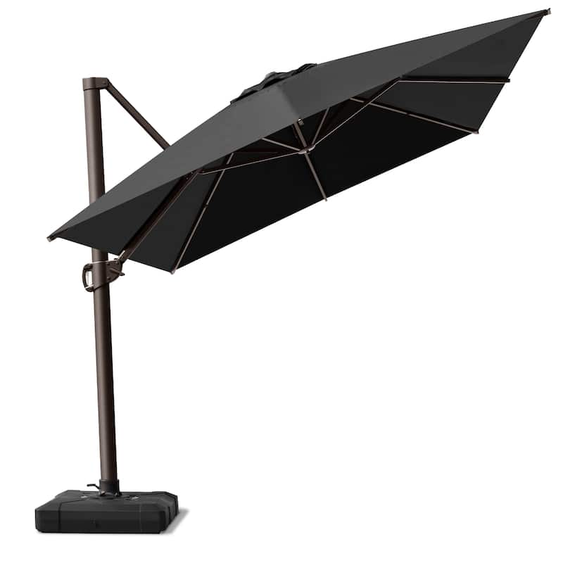 VredHom 10X13 FT Patio Outdoor Cantilever-Offset Umbrella with Base Stand