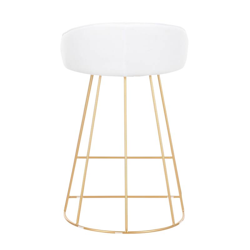 Silver Orchid Haid Velvet Upholstered Counter Stool (Set of 2)