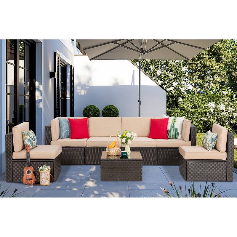 Futzca 7 Pieces Outdoor Patio Furniture Sets