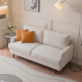 Fabric Upholstered Loveseat Modern Sofa Couch for Living Room Bedroom ...