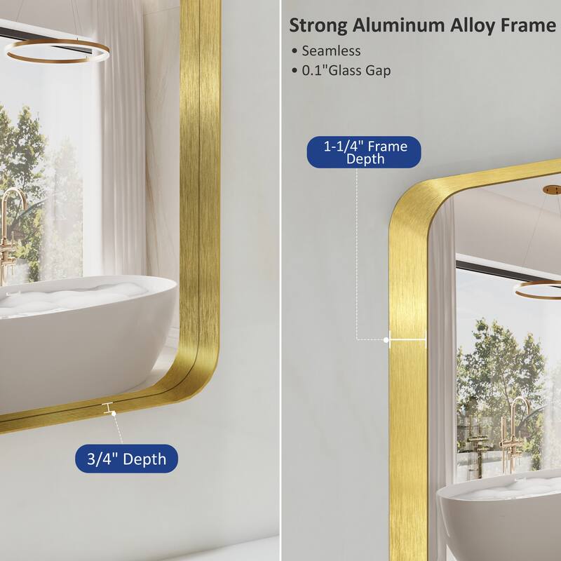 QuivaraView Rectangular Aluminum Framed Bathroom Vanity Mirror