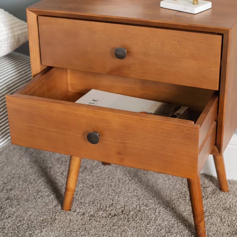 Middlebrook Mid-Century Solid Wood 2-Drawer Nightstand (Set of 2)