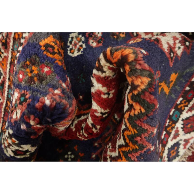 Hand Knotted Oriental 100% Wool Carpet Traditional Tribal Red Shiraz Area Rug - 5' 0'' X 3' 5''