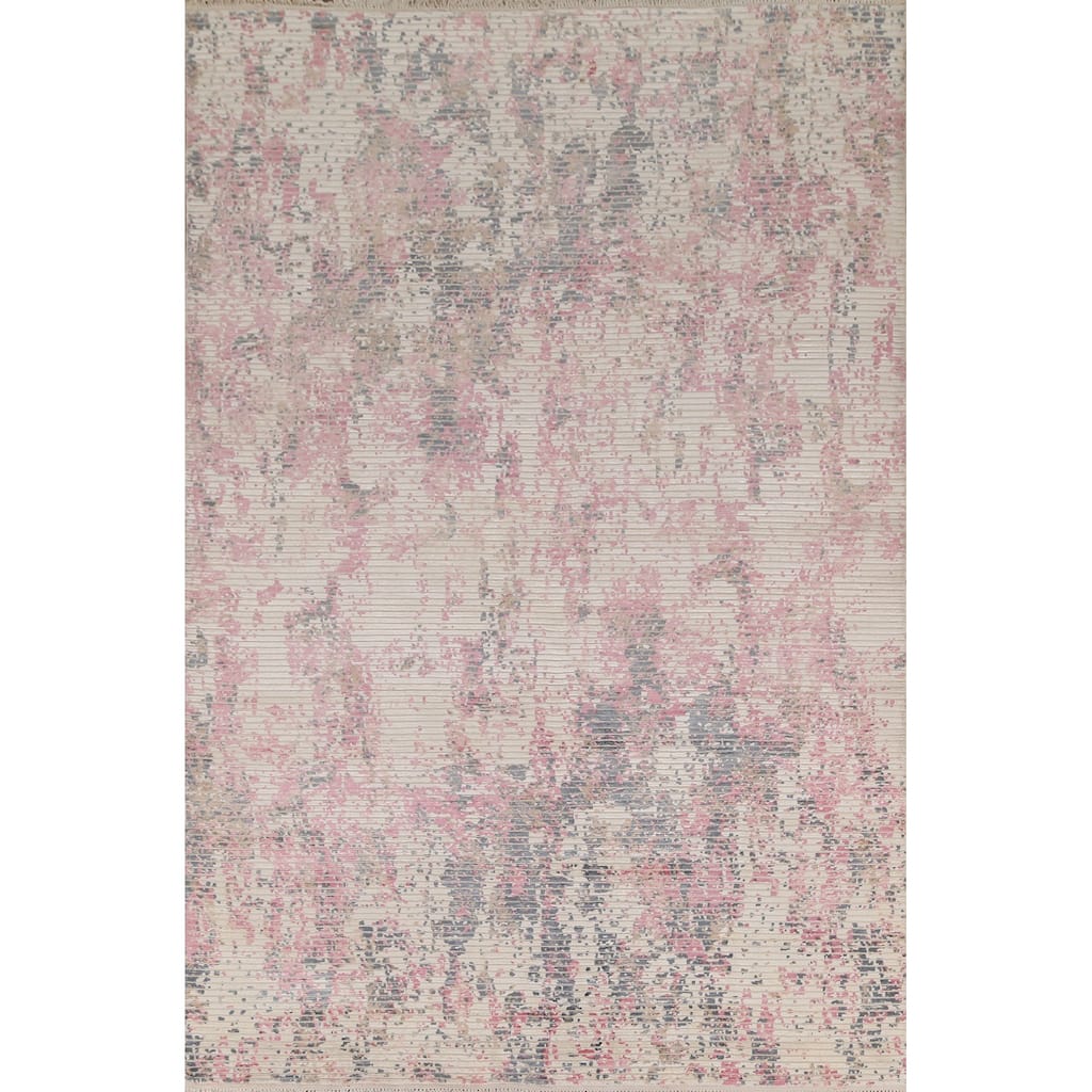 Abstract Area Rug Handmade Modern Wool Carpet - 6'6"x 9'8"