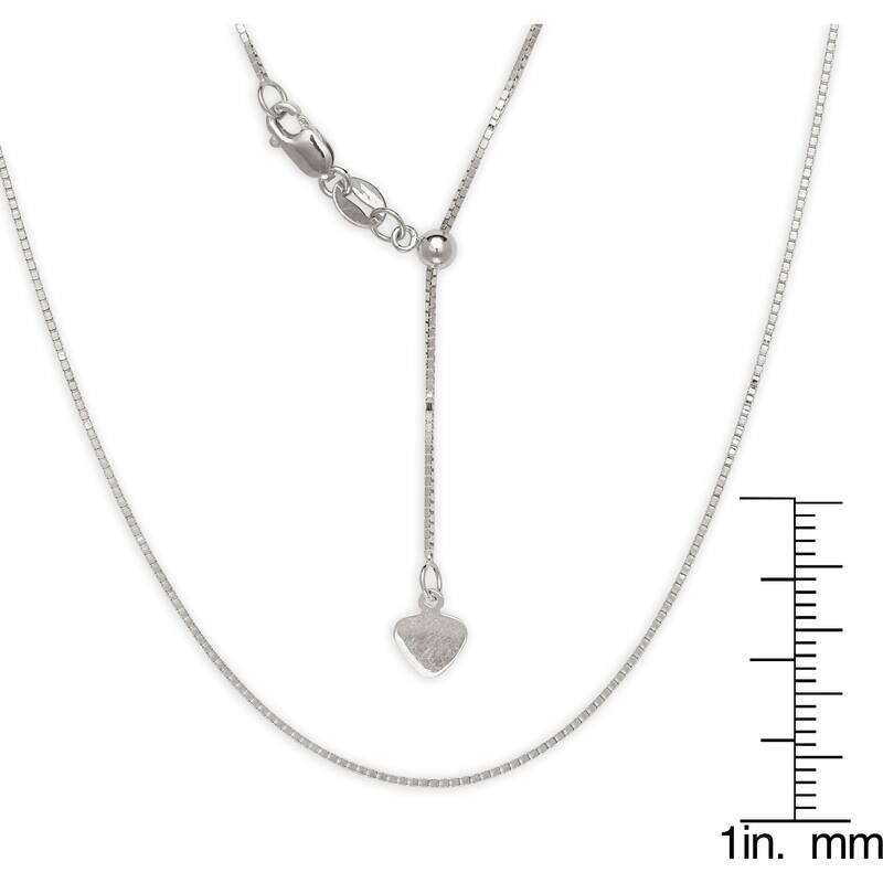 Curata 10k Yellow or White Gold Italian 0.7mm Adjustable Box Chain Necklace