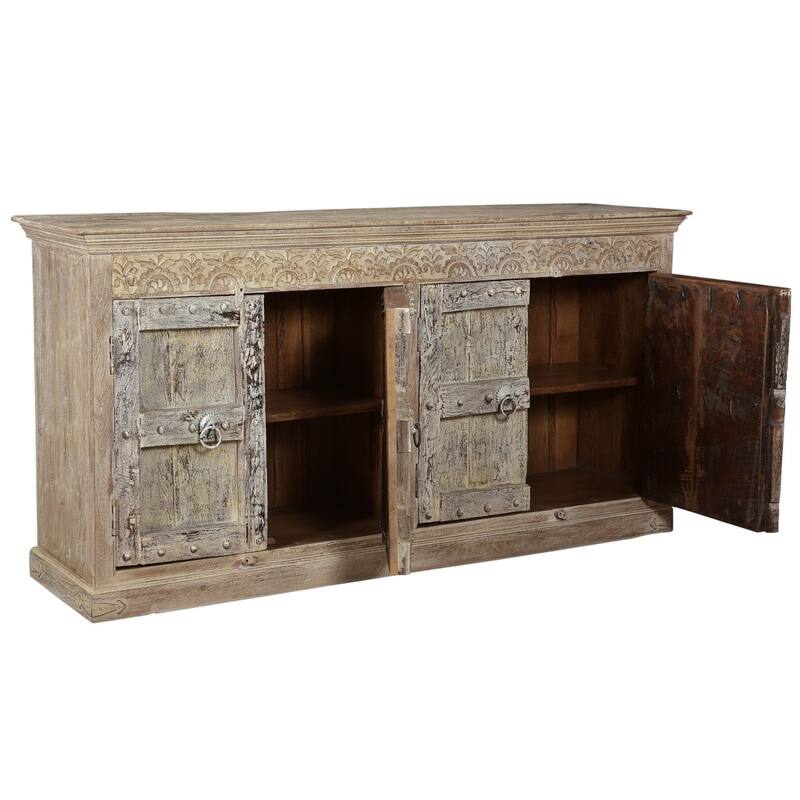 Timbergirl Solid Wood Sideboard Buffet with 4 Doors - 89