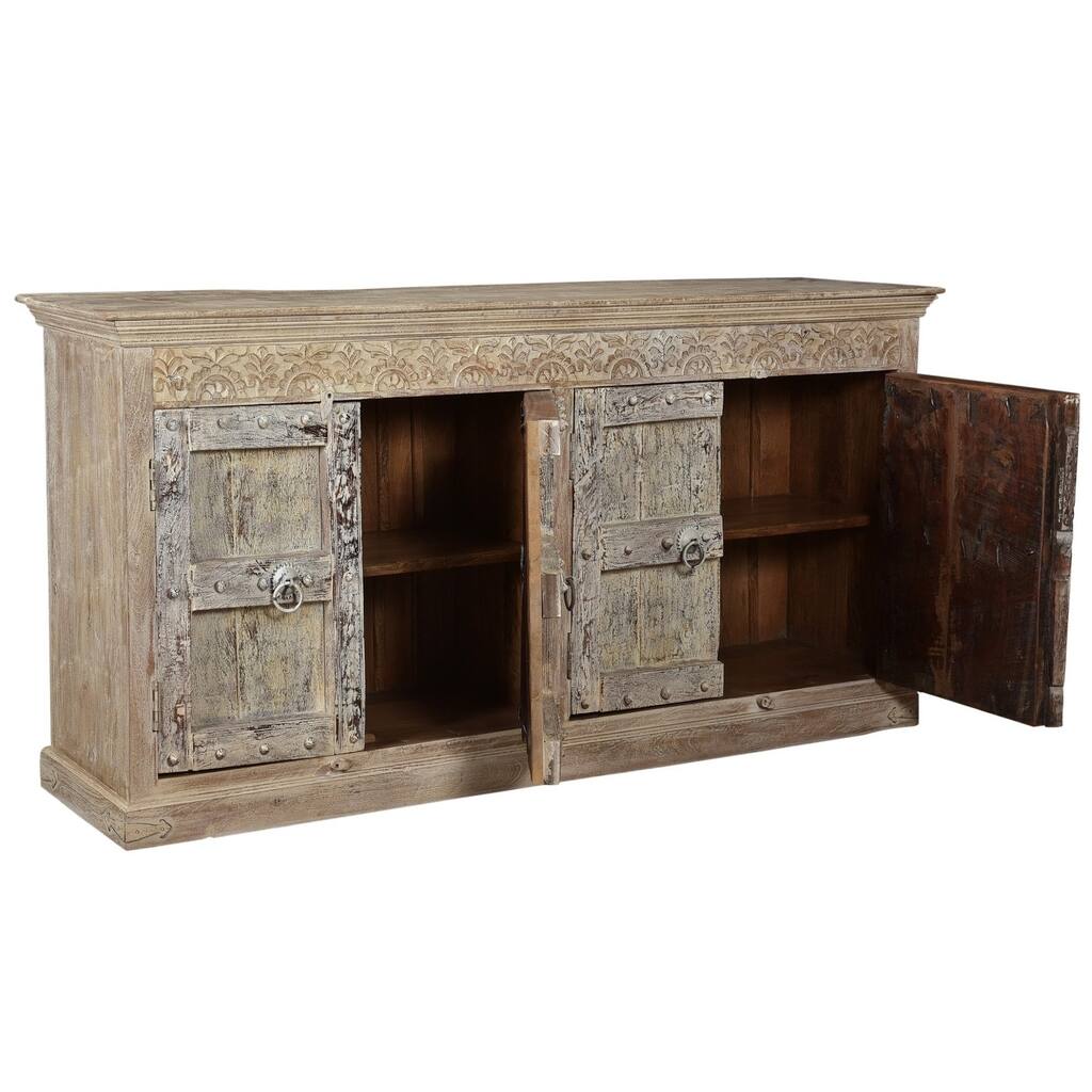 Timbergirl Solid Wood Sideboard Buffet with 4 Doors - 89