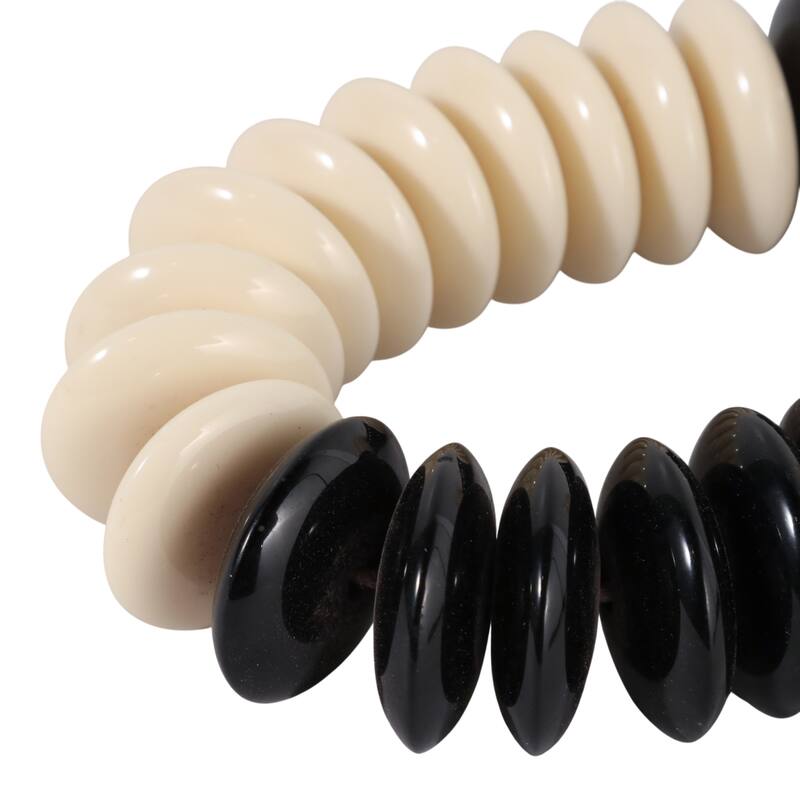 Polyresin Jute Beads Woven Decorative Contemporary - 1" Ivory/Black - 40" x 1.25" x 1.25"