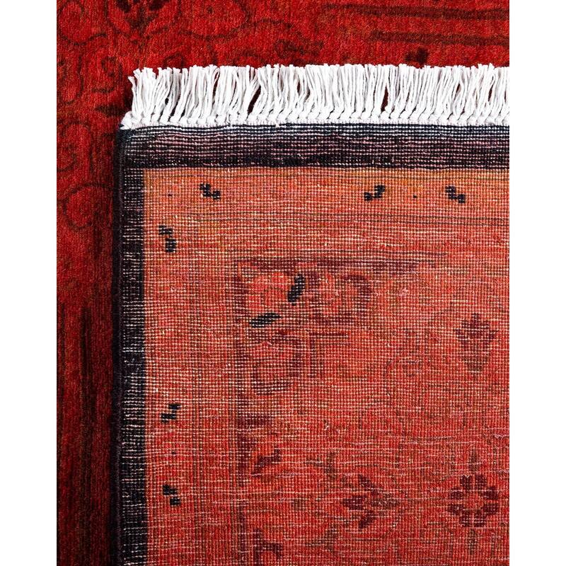 Contemporary Overdyed Wool Hand Knotted Runner - 3' 0" x 10' 7"