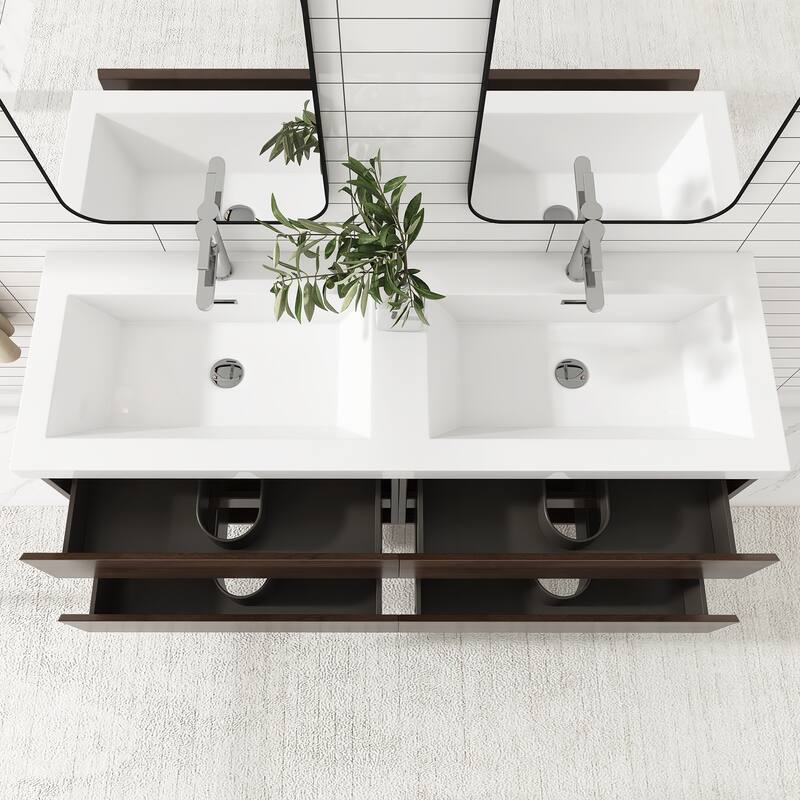 Floating Bathroom Vanity with two Resin Top