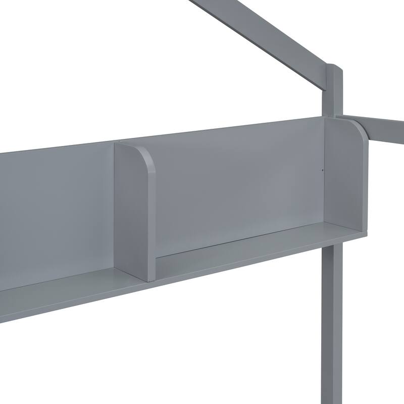 Twin Floor Bed With Storage Shelves