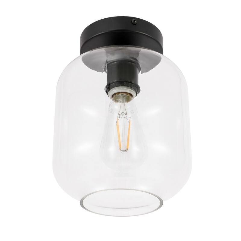 Collins 1-light Glass Cylinder Shade Flush Mount Fixture