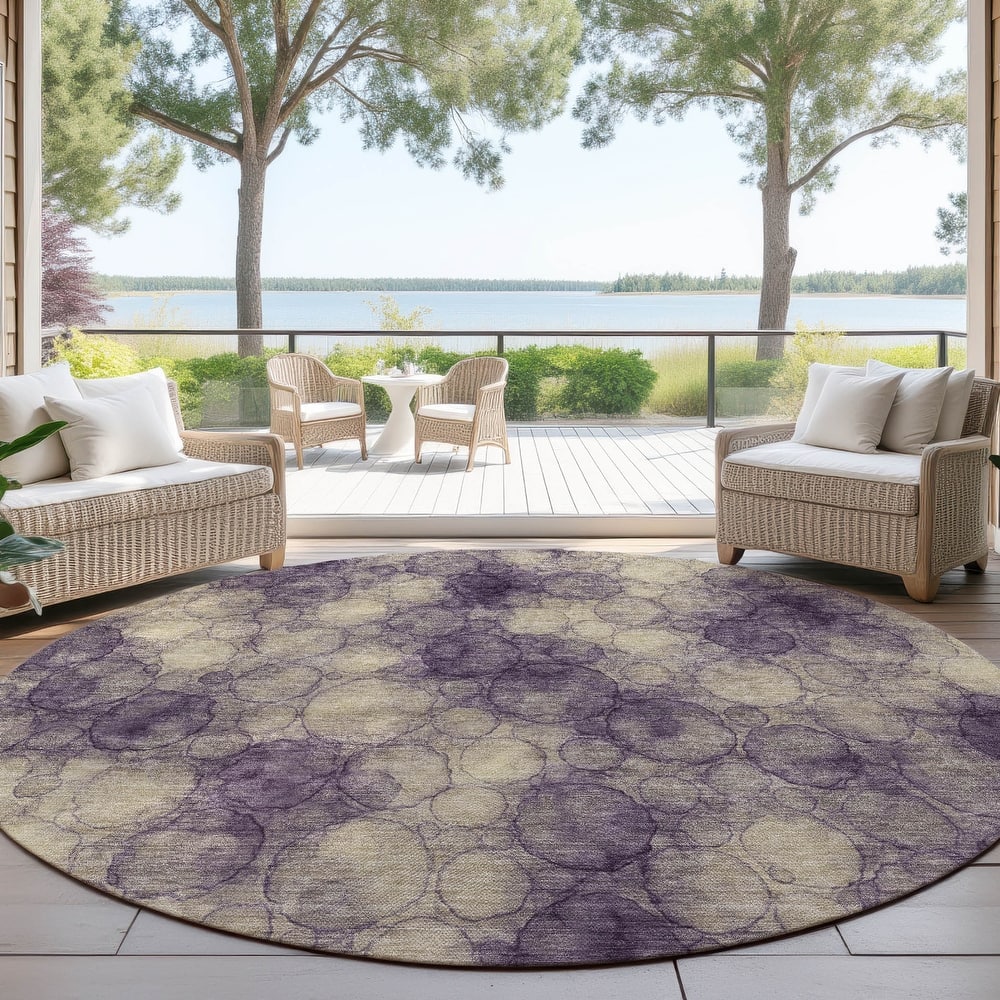 Machine Washable Indoor/ Outdoor Modern Aby Chantille Rug