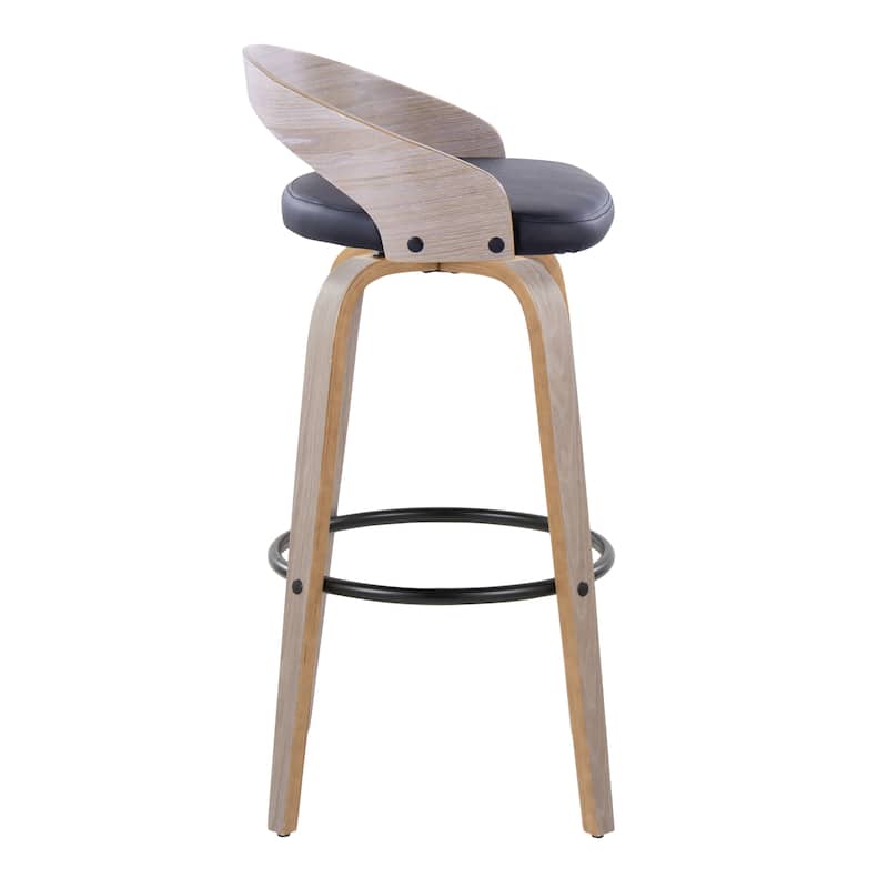 Carson Carrington Stavanger 30" Fixed-Height Bar Stool with Bent Wood Legs & Round Footrest (Set of 2)