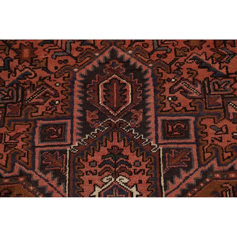 Vintage Traditional Geometric Heriz Persian Wool Area Rug Hand-knotted - 6'9" x 9'9"