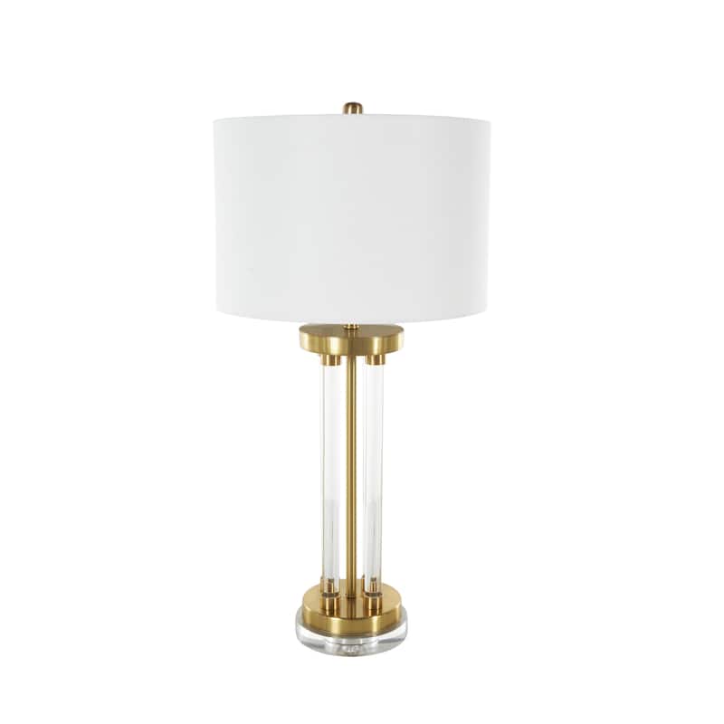 Crystal Rods Room Table Lamp with Gold and Silver Base - Clear - Roche River Decor