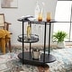 preview thumbnail 21 of 55, SAFAVIEH Iva 17.7-Inch Swivel 3-Tier Metal Bar Cart - 29.53" W x 17.72" L x 32.76" H