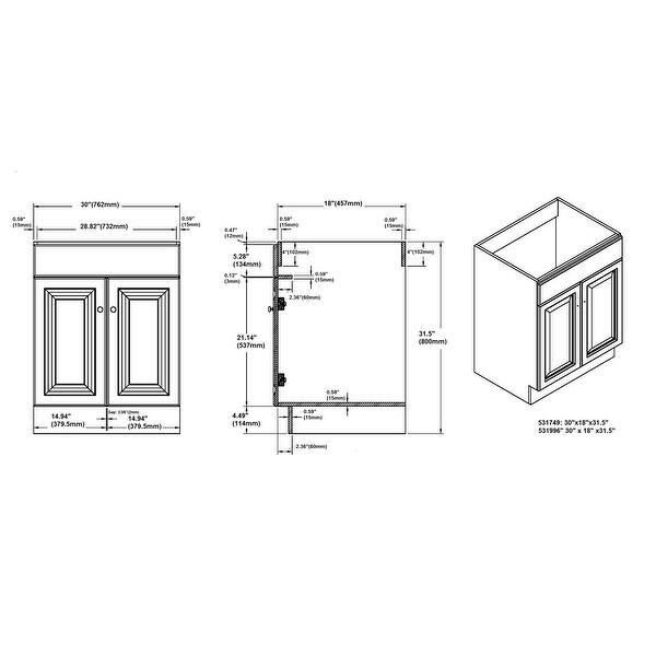 Design House 531749 RTA Vanity Cabinets White 30 Design House 531749 RTA Vanity Cabinets White 30