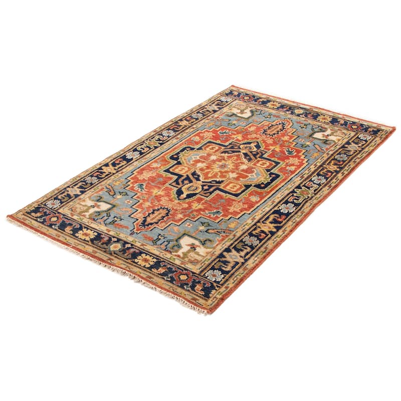 ECARPETGALLERY Hand-knotted Jules Serapi Red Wool Rug - 4'11 x 8'0