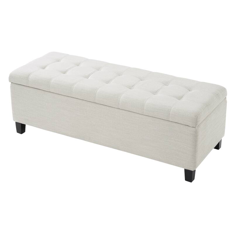 Upholstered Storage Ottoman Bench for Bedroom, Entryway & Foot Rest