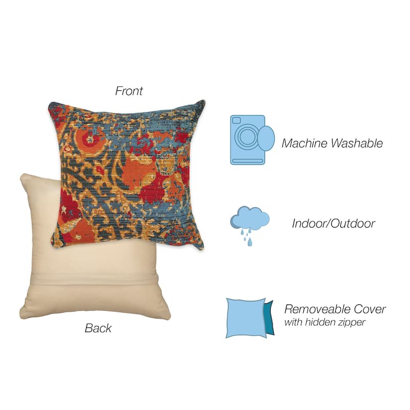 Liora Manne Marina Suzanie Indoor/Outdoor Pillow Blue