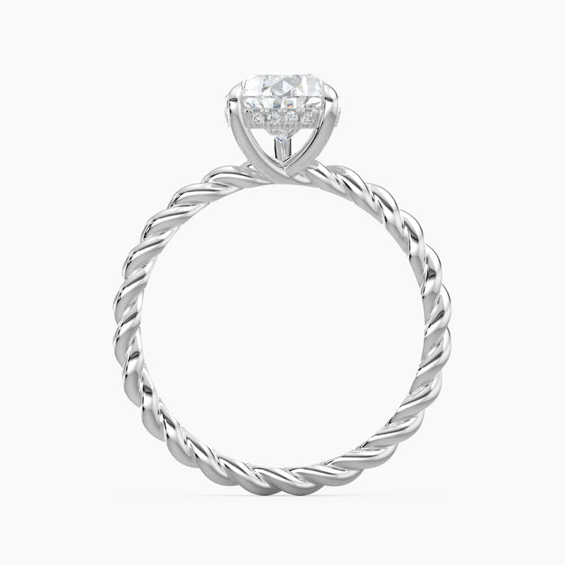 Auriya 14K Gold Lab Grown Diamond Pear Shape Twisted Hidden Halo Engagement Ring 1.04 - 5.04ct. tw. (F-G, VS)