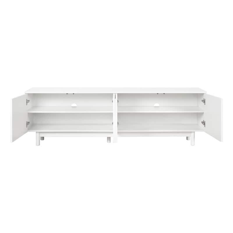 TV Stand for TVs Up to 78'', Entertainment Center with Solid Wood Legs, Practical Media Console with Adjustable Shelves