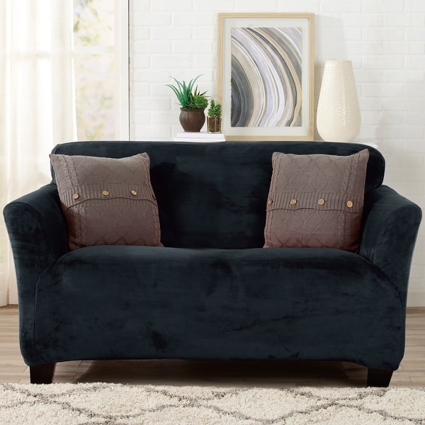 Premium Stretch VelvetPlush Loveseat Slipcover. Bed Bath & Beyond