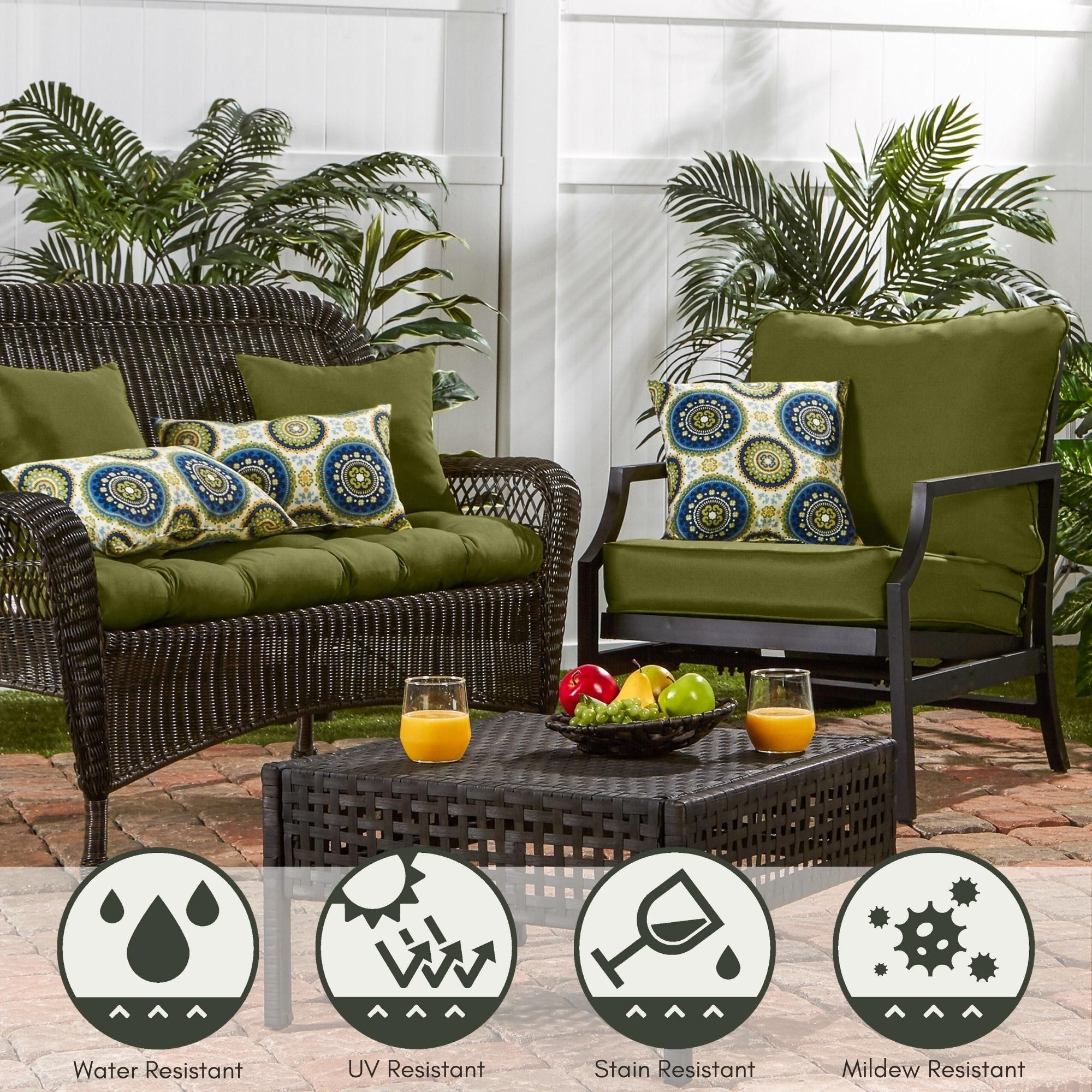 Greendale Home Fashions Deep Seat Cushion Set Hunter Green OC7820 HUNTER