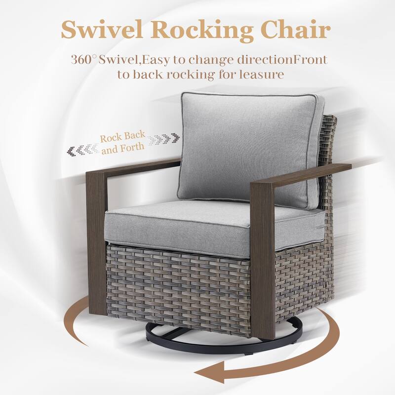 Pocassy Patio Rocking Chair Set of 4