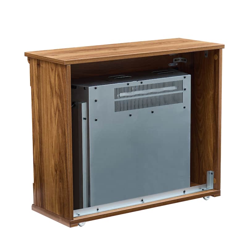 28" Fireplace TV Stand with Wheels & Temperature Settings