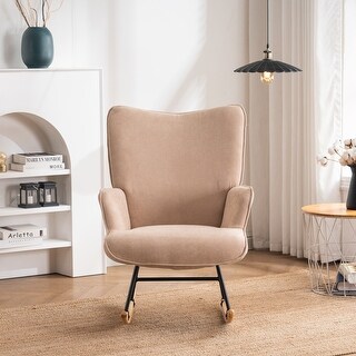 Wingback Design Microfiber Rocking Chair - Bed Bath & Beyond - 39177617