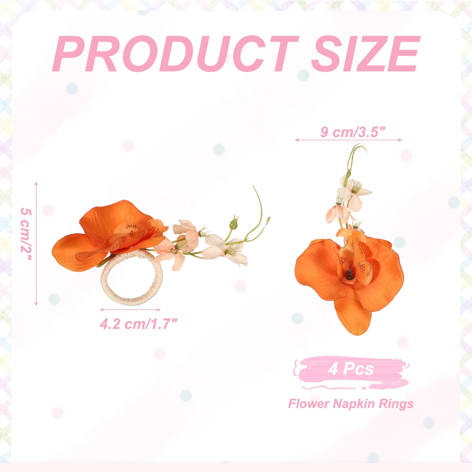 Flower Napkin Rings, Handmade Orchid Napkin Ring Holders Buckles Table Decorations